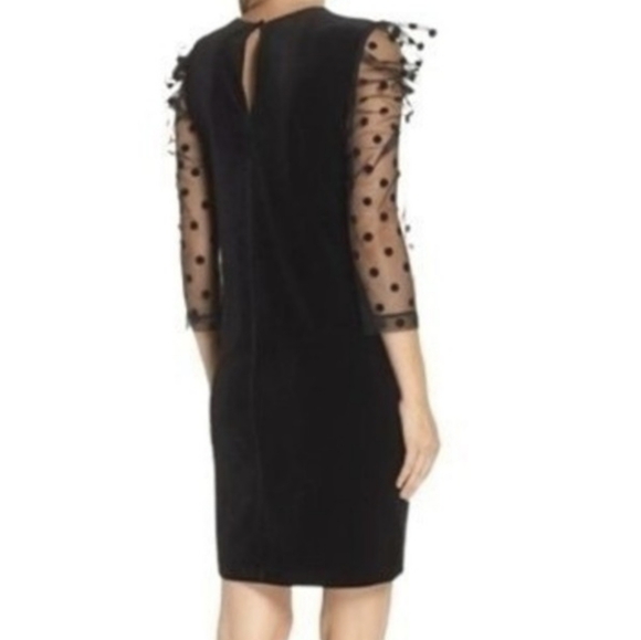Julia Jordan  Dot Mesh Sleeve Velet Shift Dress Sz.16 NWT - Picture 2 of 8